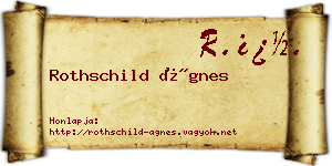 Rothschild Ágnes névjegykártya